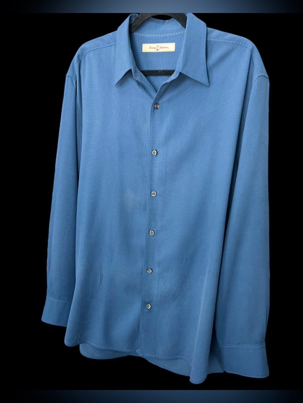 Tommy Bahama 100% Silk Long Sleeve Button Up Shirt Medium Blue Coastal